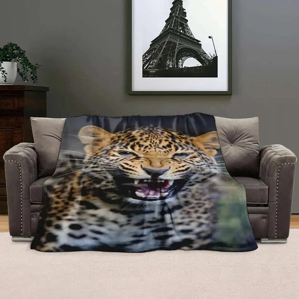 simbolo stampato testo fai da te cartone animato Coperta leopardata Coperta morbida 3D camera da letto familiare copridivano letto coperta coperta per bambini