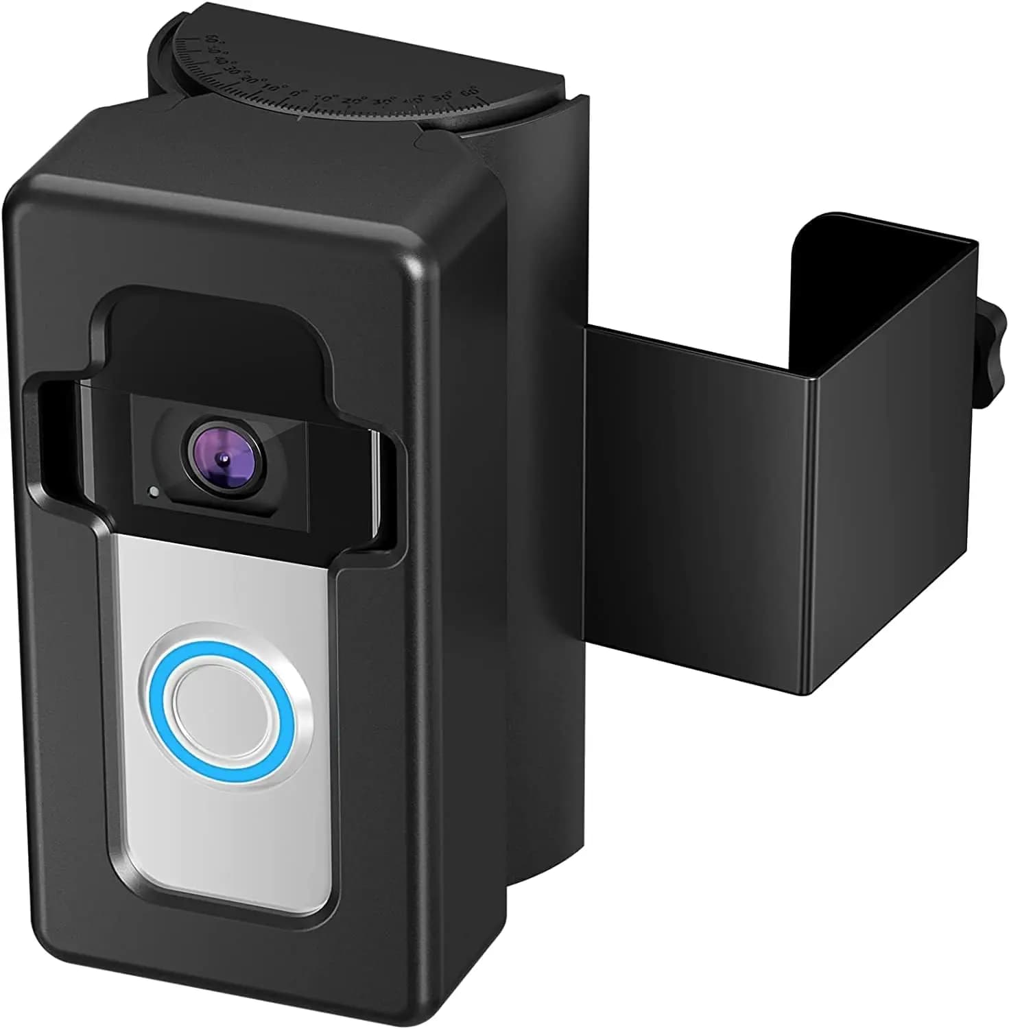 Video Doorbell Mount with Angle Adjustment 35-135 Degree, Anti-Theft No-Drill Corner Kit for Apartment and Home
