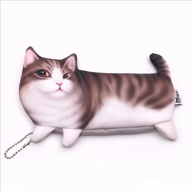 New 3D Simulate Cat Pencil Bag Large Capacity Lovely Cartoon Pen Cases Receive Bags Schoolgirl Cloth Art School Stationery
