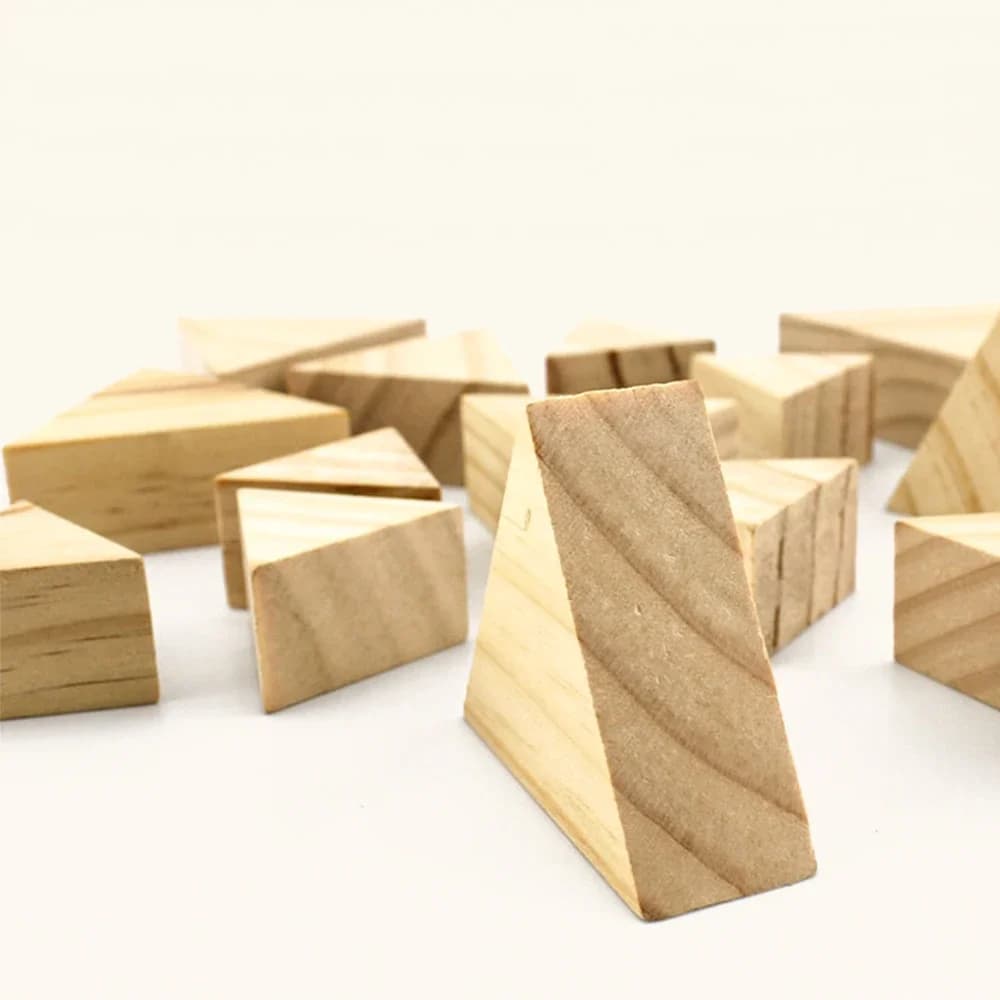 1-8 Pezzi Blocchi di Legno Triangolari Equilaterali Spessi 30mm in Legno di Pino, Materiali per Produzione Fai-da-Te, Artigianato, Lunghezza Laterale 70/80mm