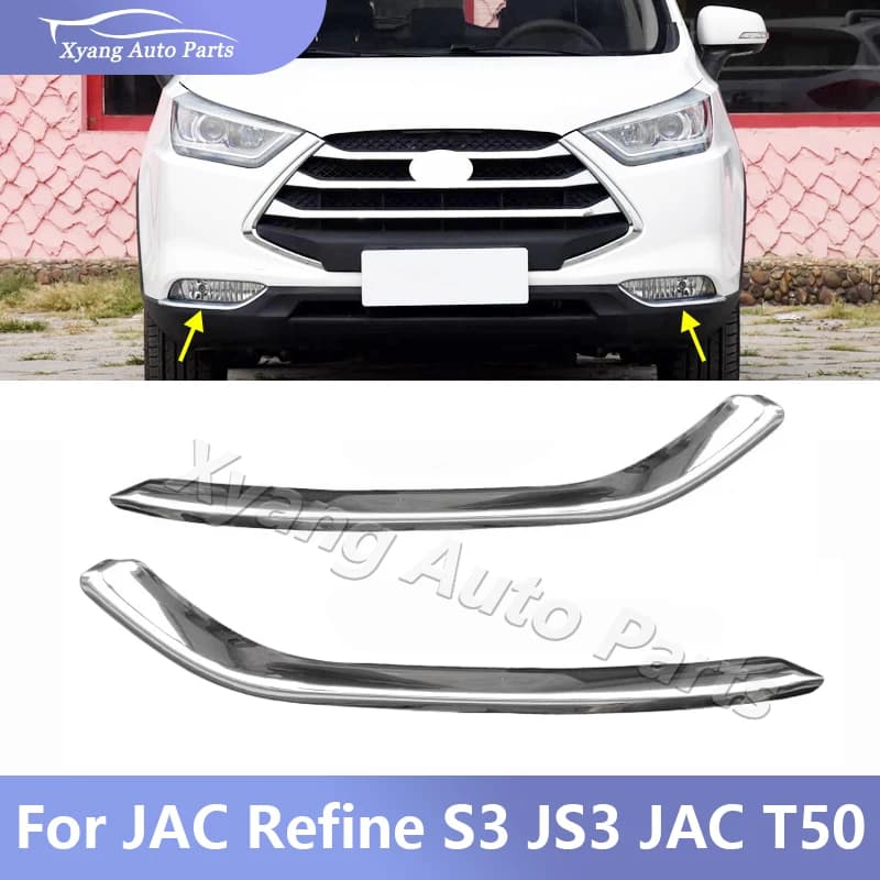 Striscia di placcatura del paraurti anteriore della striscia d'argento della struttura del fendinebbia per JAC Refine S3 JS3 JAC T50