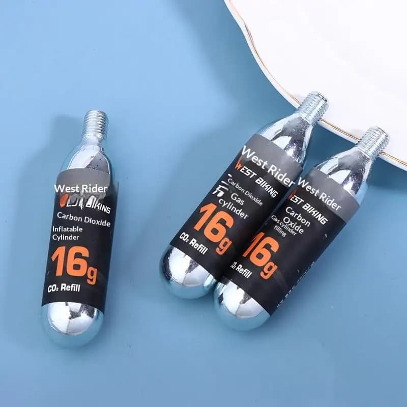 3/6/9Pcs 16g CO2 With Threaded Connection Bike Tire Inflator Mini Pumps High-pressure Cylinders For Road Bicycle
