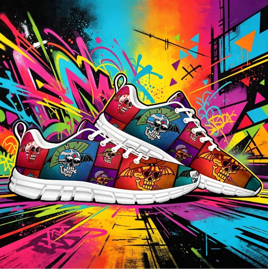 Avenged Sevenfold A7X Retro Barefoot Casual Shoes Skull Graphic Soft Sole Flexible Unisex Daily Footwear
