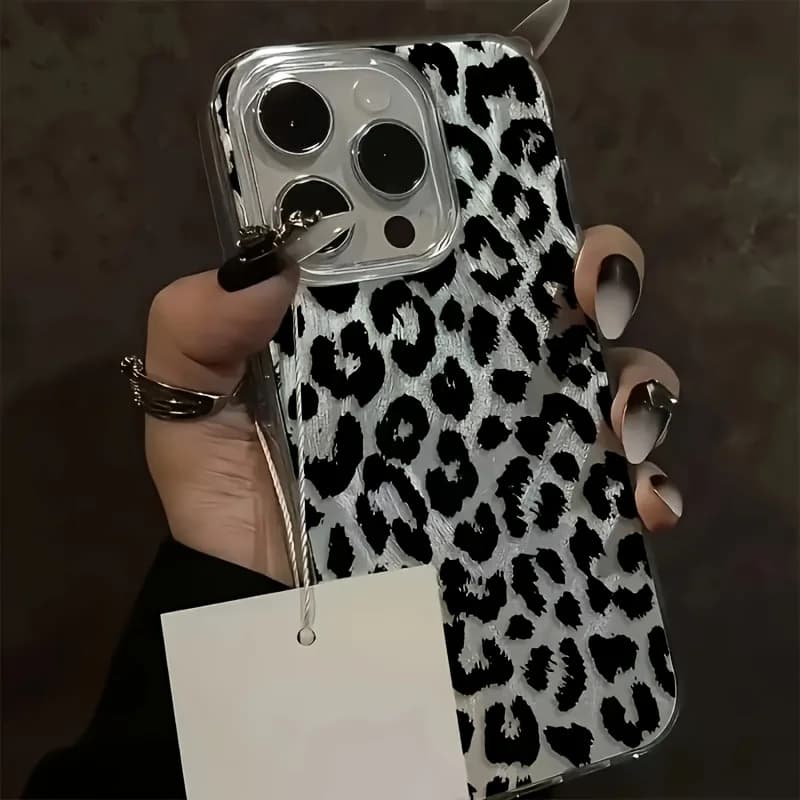 Custodia per telefono Camlet Glitter Shine con stampa leopardata per iPhone 16 E 15 14 13 12 11 Pro Max XS Max XS X 8 7 Plus Cover riflettente Funda