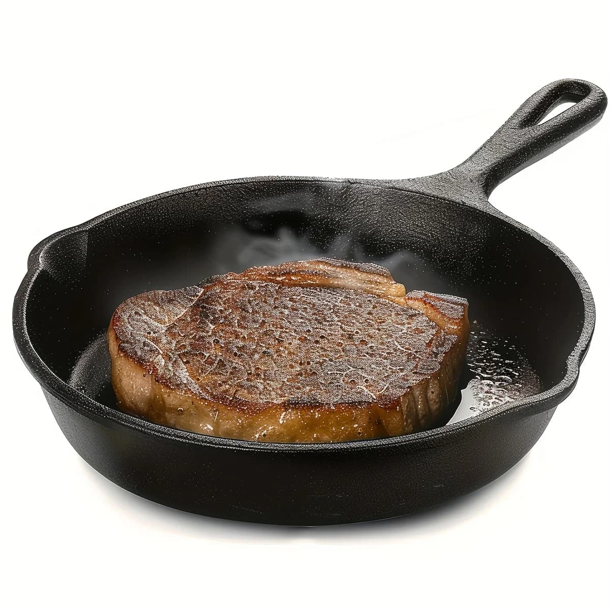 Kitchen pan E2, cast iron pan with heat-resistant handle, pre-tempered pan for frying, jumping, cooking