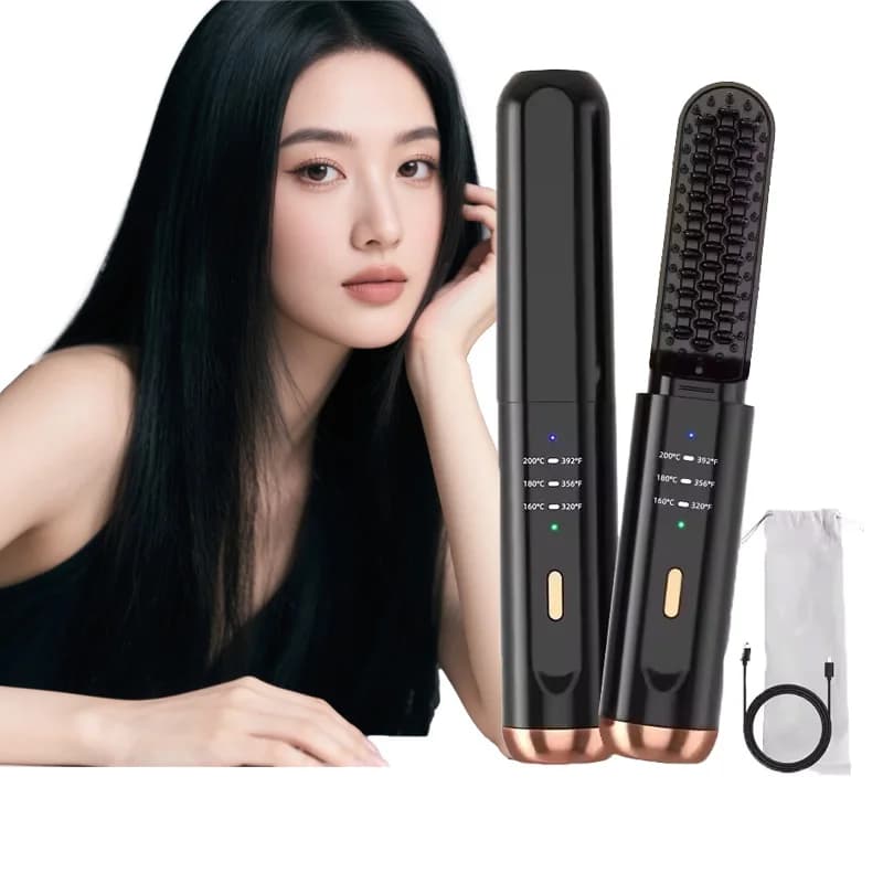 Portable Hair Brush Wireless Shaving Plate for Men Woman Mini Electric Hair Brushes for Hot Comb Home