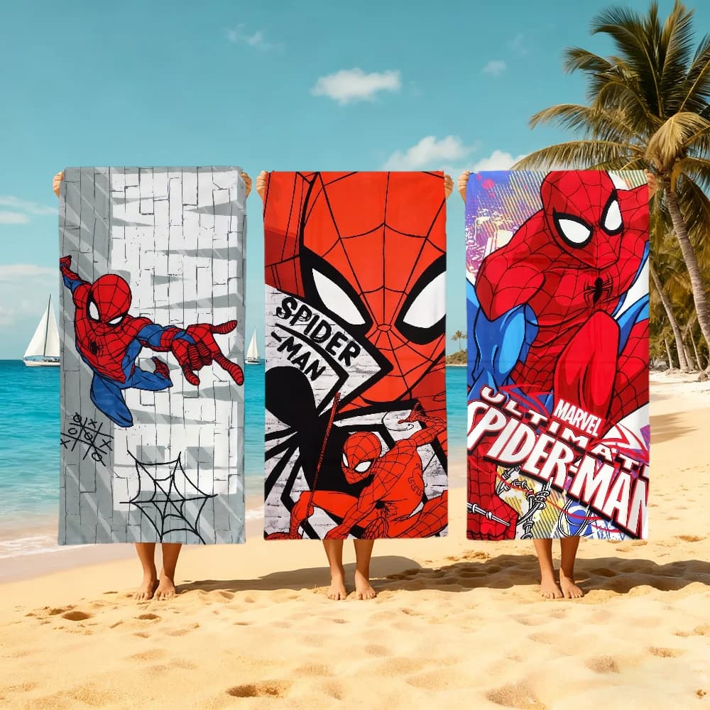 Asciugamano da spiaggia di lusso con logo M-mARVEL, morbido e ad asciugatura rapida, ideale per piscina, viaggi, palestra, doccia, campeggio e sport.