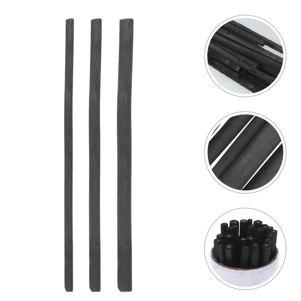 25Pcs Compressed Charcoal Sticks Easy to Carry Store Smooth Thick Charcoal for Sketching Painting Shading Artist Students Adults