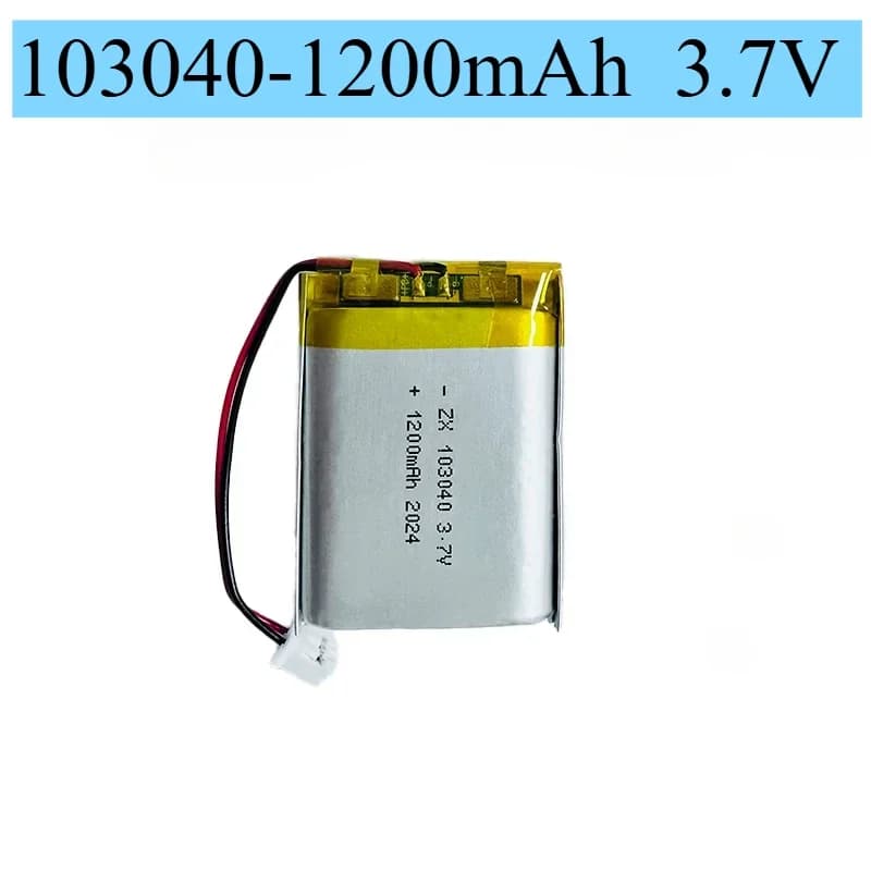 Batteria ricaricabile ai polimeri di litio 1200mAh 103040 3,7 V per navigatore GPS MP5 auricolare Bluetooth PS4 walkie-talkie giocattoli elettrici
