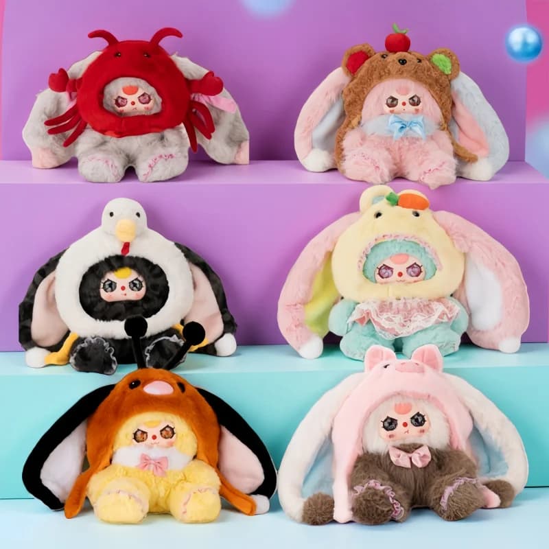 Genuine In Stock Baby Three Hat Rabbit 500% Series Blind Box Plush Doll Decoration Ornament Cute Collection Surprise Girl Gift