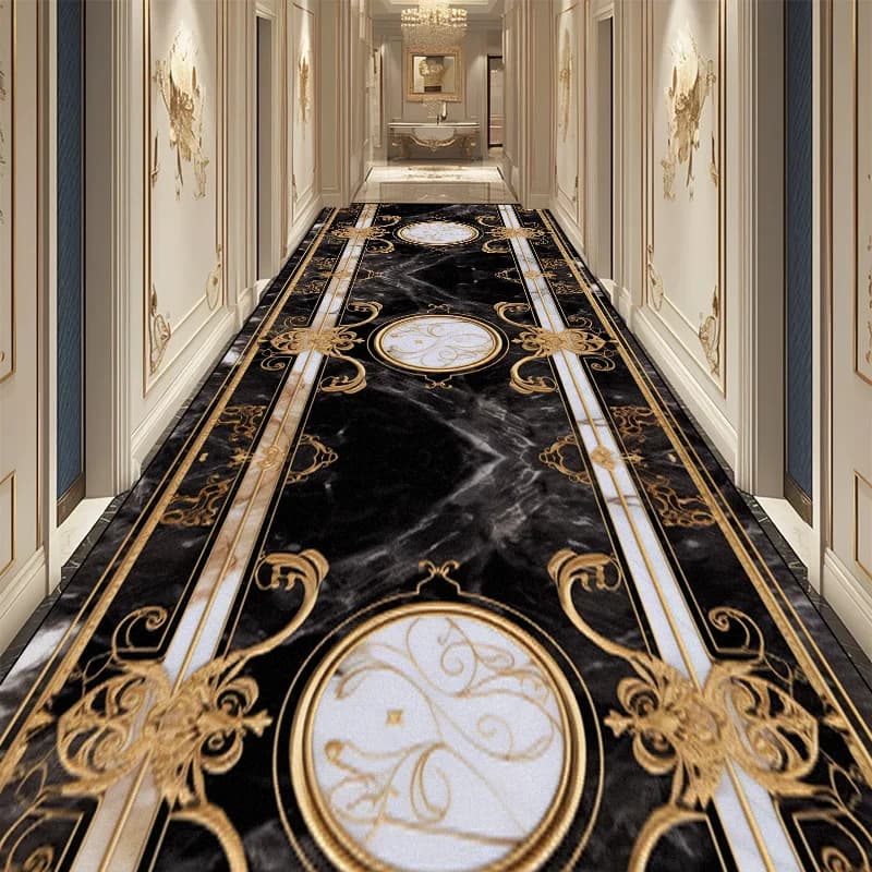 Luxury Long hallway carpet High end European corridor carpet Anti-slip floor for stairs Home decoration Kitchen mat for aisle runner