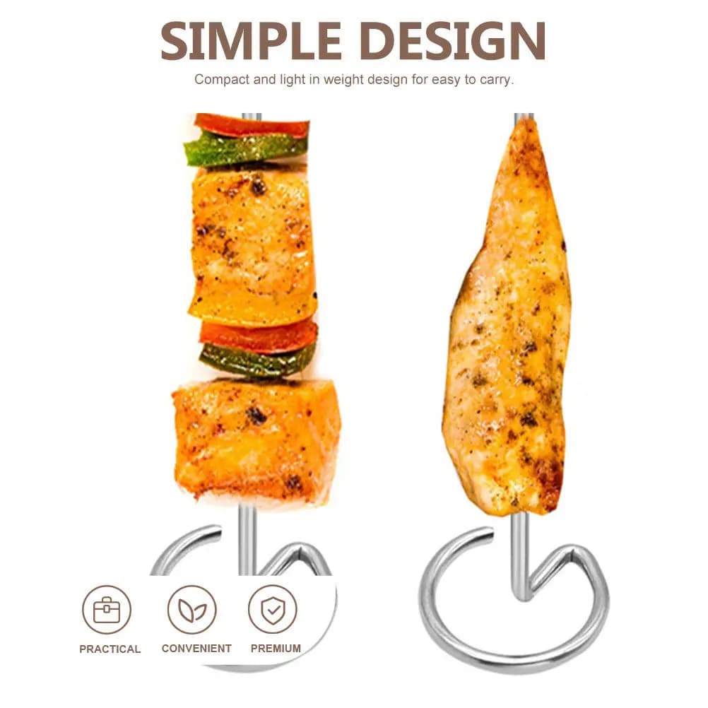 20 Metal Spiedini for Air Fryer, Vertical Stainless Steel Sticks for Barbecue, Reusable Tools for Grilling, Oven Sicuri, for Kebab