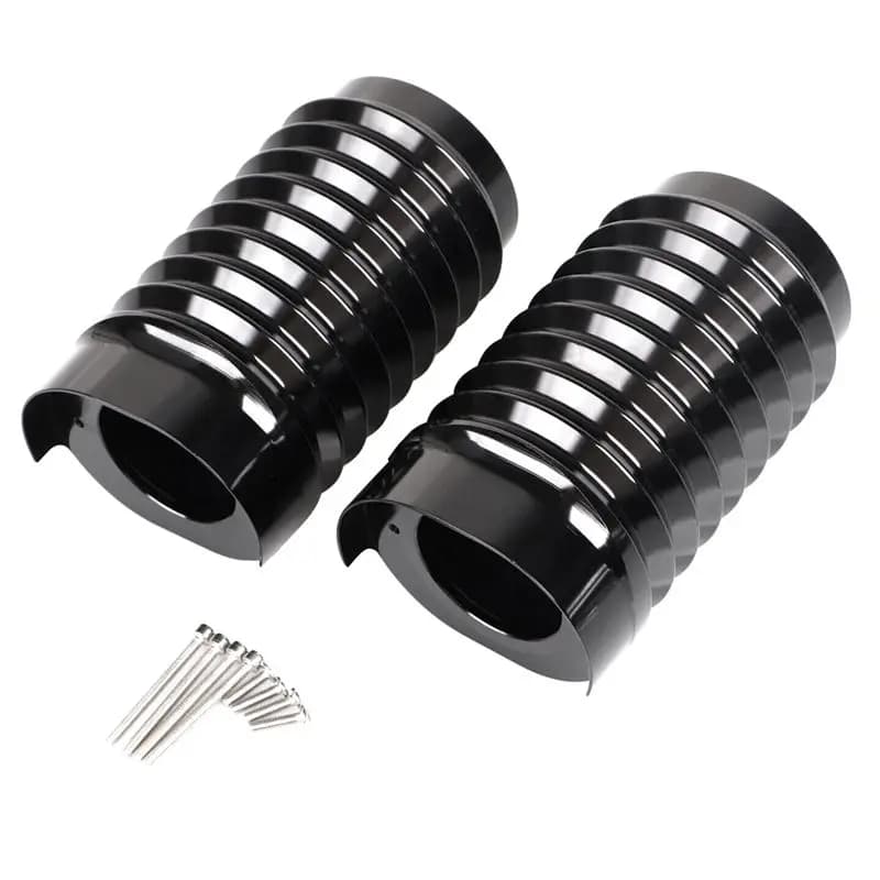 Compact 2PCS Gloss Black Fork Boot Slider Can Covers Parts Accessories For Street Glide FLHX FLHXS 14-Up