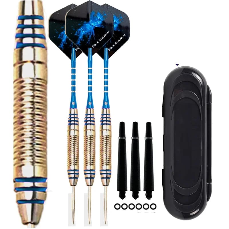 Offerta Speciale: Set di 3 Freccette con Punta in Acciaio da 22g, Alette Blu, Aghi Professionali per Gioco del Bersaglio, Sport Indoor