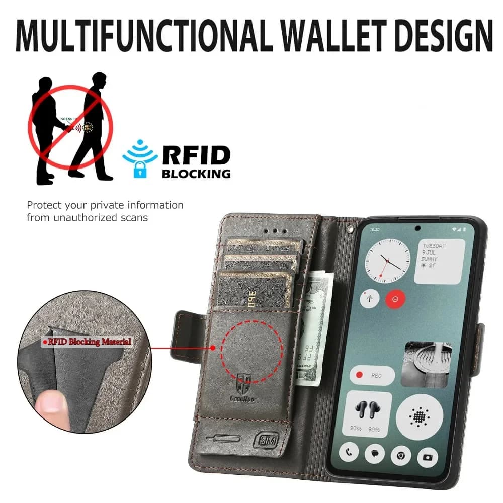 Per Niente Telefono 3 5G Custodia di lusso RFID Magnete Portafoglio in pelle Carta Fonda Niente CMF Telefono 2 Pro 1 3A Phone3 2a Flip Cover