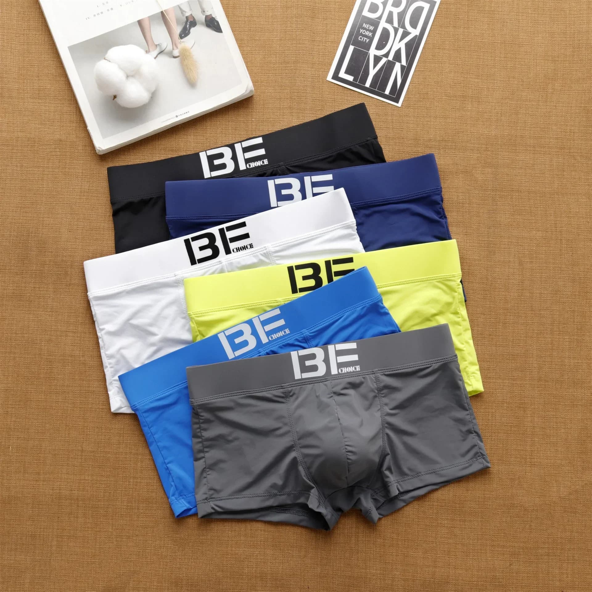 BECHOICE intimo da uomo elasticizzato in seta di ghiaccio super liscio per uomo