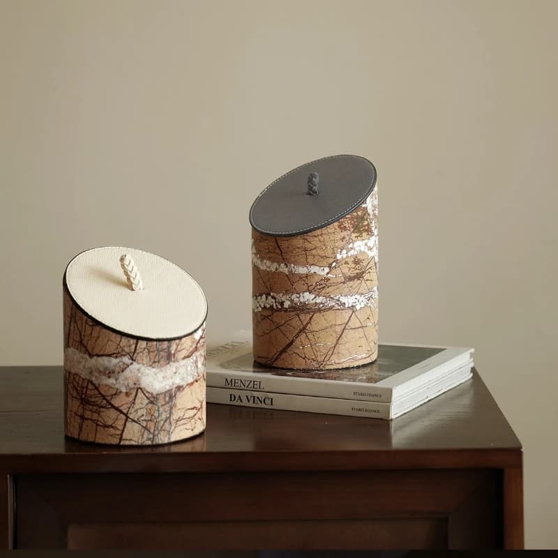 Simple Marble Storage Jar Desk Organizer Box Model Room Decorative Holder Entryway Key Dustproof Container for Home Office