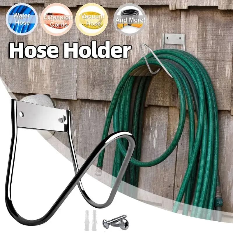 1/2Set Support for Outdoor Flexible Pipe Stainless Steel Wall Garden Clothes Hook for Heavy Flexible Hose Hook for Outdoor Garage Pipe