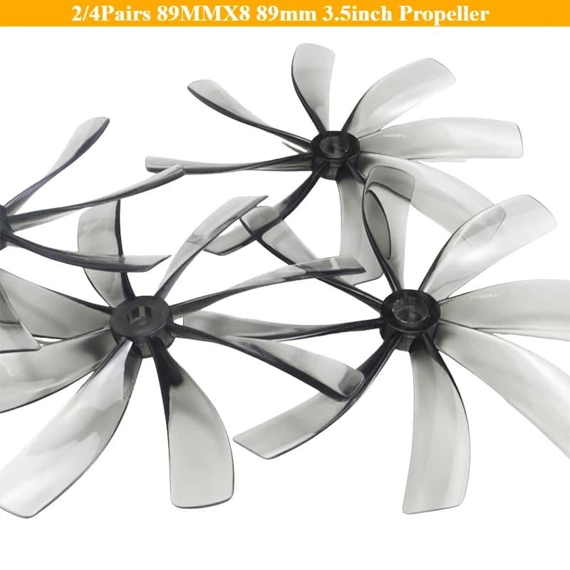 ​ 2/4 Paia di Eliche 89MMX8 89mm 3.5 Pollici a 8 Pale con Albero da 5mm CineWhoop ProTek35 per Droni da Corsa FPV RC Quadricottero