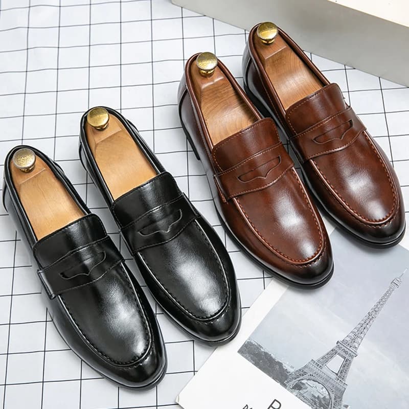 Scarpe da lavoro classiche casual da uomo Scarpe da sposa sociali formali in pelle da uomo Slip On Mocassini in pelle da ufficio Scarpe eleganti da uomo