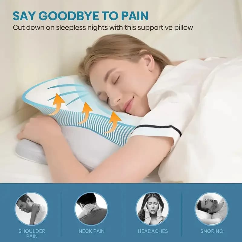 Cuscino ortopedico inodore per dolore a collo e spalle, cuscino cervicale ergonomico in memory foam per dormire