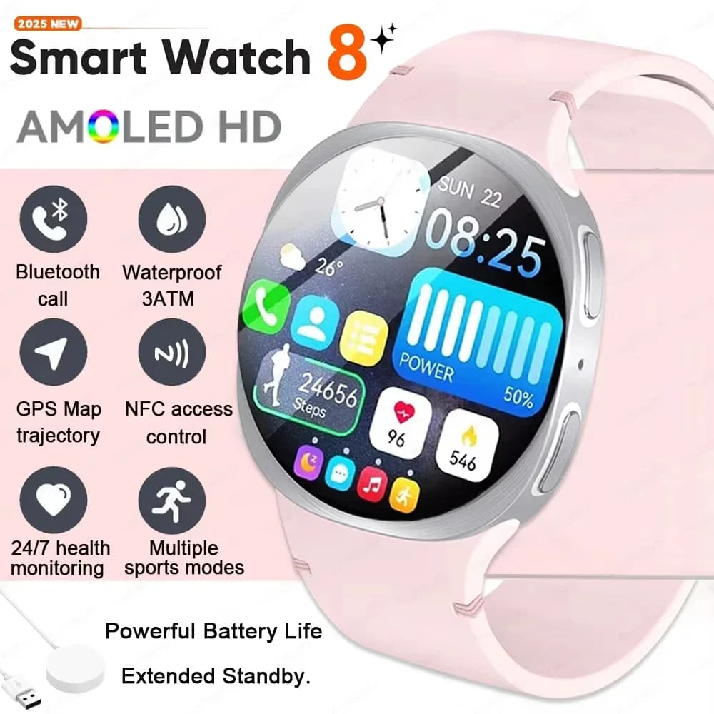 SmartWatch da esterno HD AMOLED impermeabile per uomo donna 2026 previsioni meteo in tempo reale stella sportiva Android IOS Band regali di festa