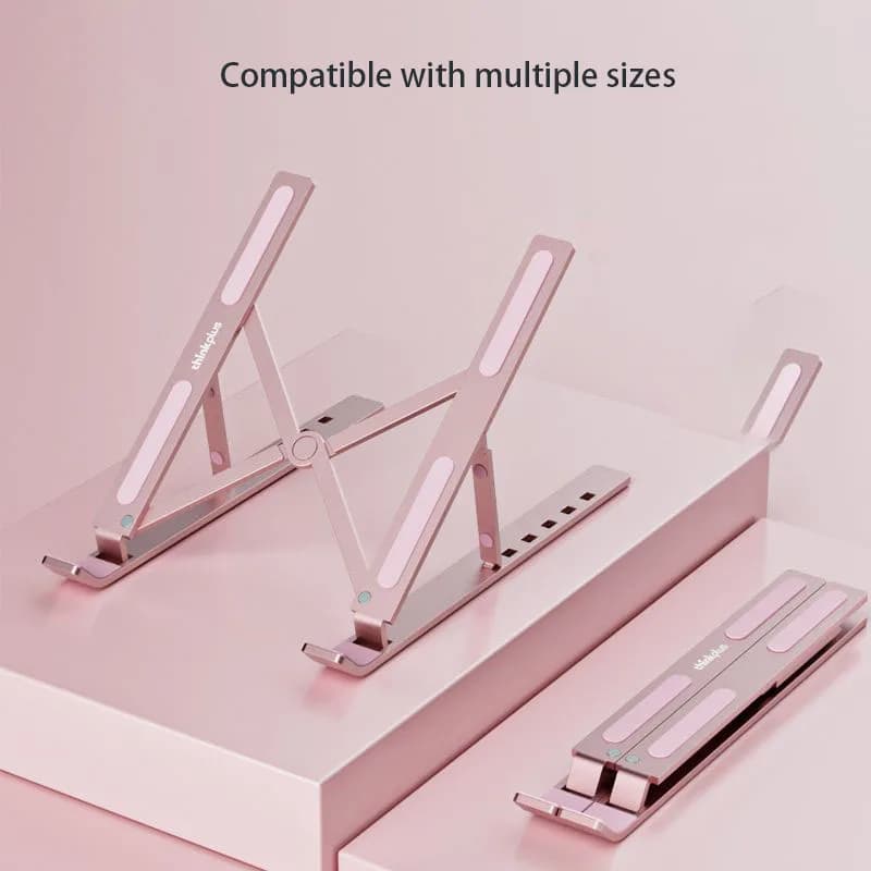 Adjustable Sturdy Aluminum Alloy Laptop Stand Foldable Portable Notebook Holder 6 Gears Height Riser for Notebook Office Desk