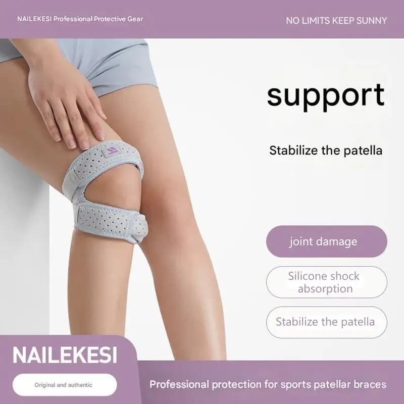 Ginocchiera in silicone per assorbimento degli urti con cinturino supporto per ginocchio in tessuto poliestere traspirante