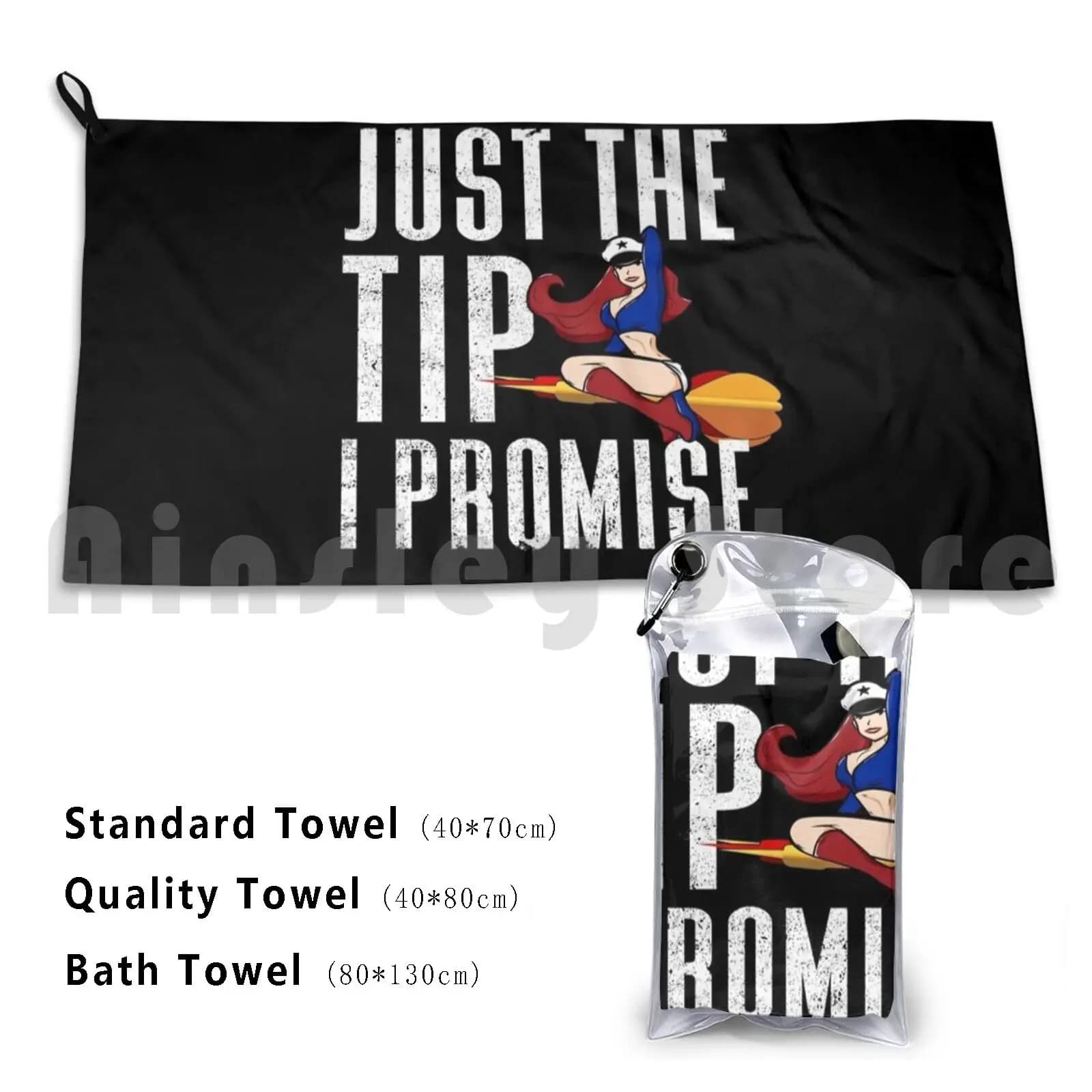 Divertente solo la punta che promettono Dart Girl Pinup Dardo da uomo Gift Gear Asciugamano da bagno Cuscino da spiaggia Punti freccette