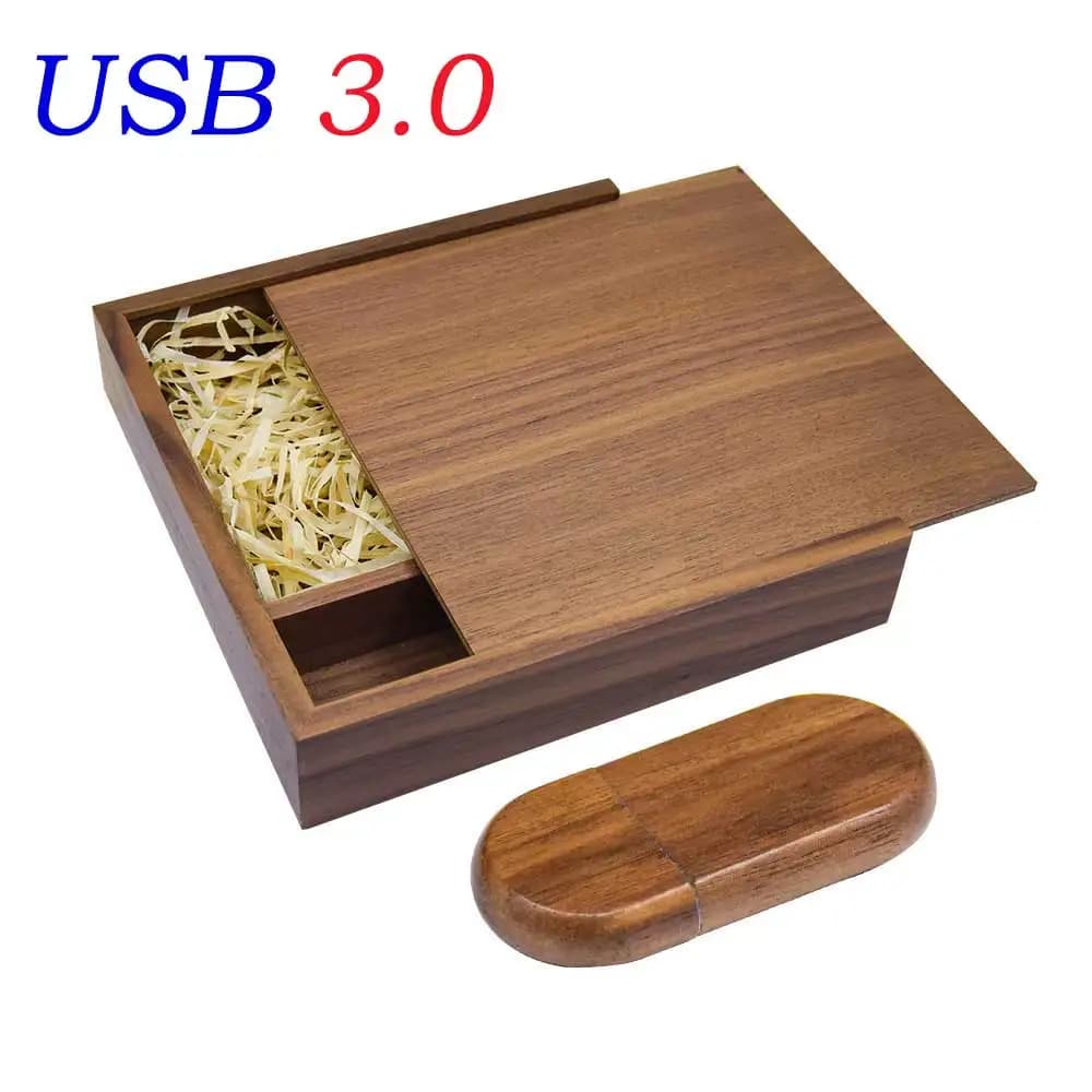 Chiavetta USB 3.0 in Legno con Logo Personalizzato, Album Fotografico USB, Pennetta USB 32GB 64GB, Regalo per Matrimoni e Fotografia