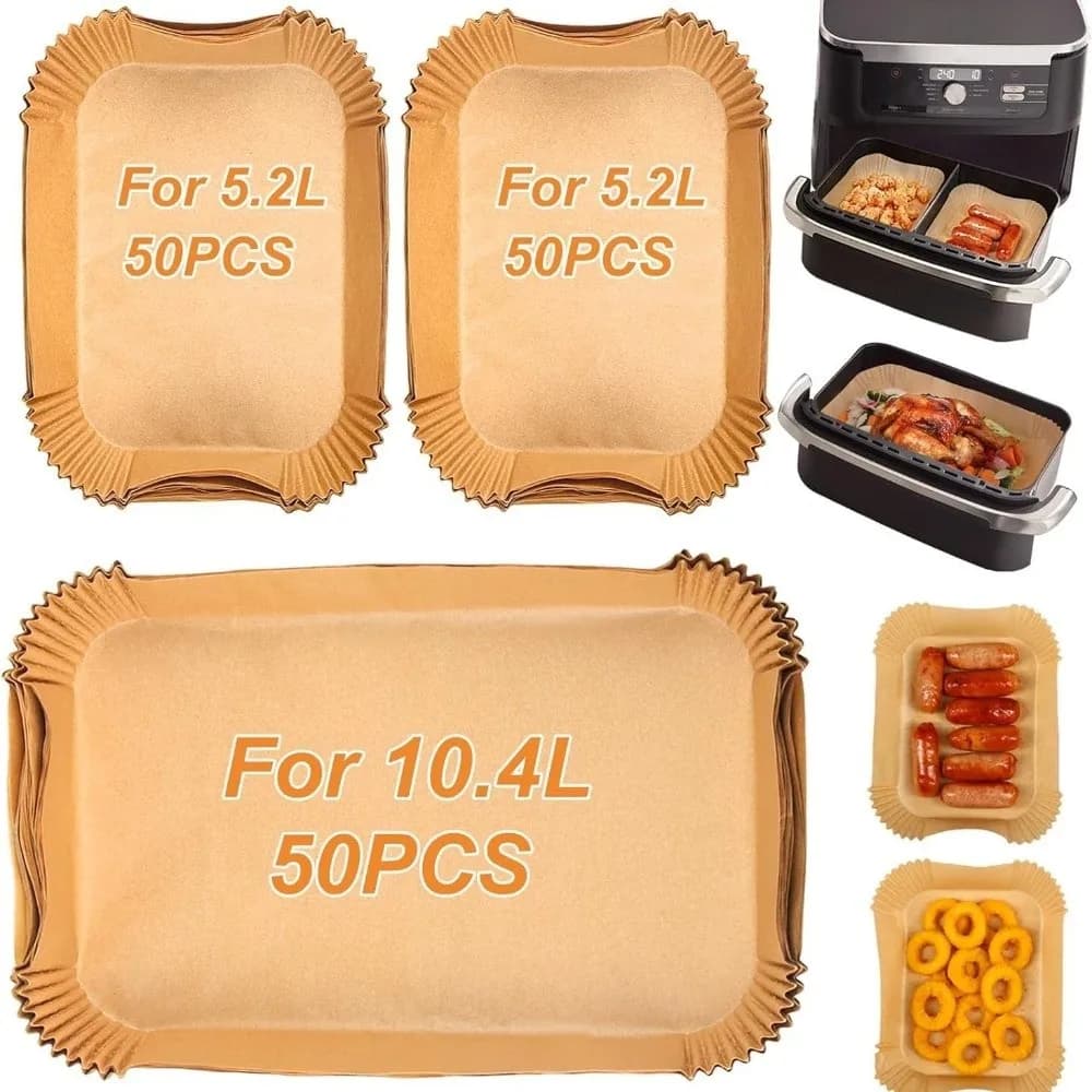 Nuovo Carta da Forno Monouso Resistente al Calore Impermeabile Antiaderente Anti-olio per Friggitrice ad Aria e Accessori per Grill