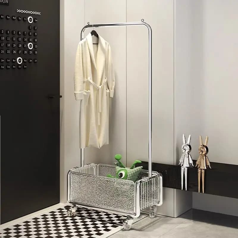 Light Luxury Clothes Hanger for Bedroom, Ground Floor, Mobile Home, Spare Corner Clothes Hanger, Simple Clothes Holder