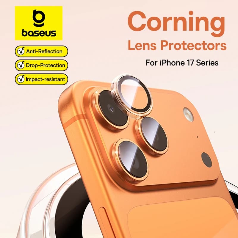 Proteggi schermo per lenti Baseus per iPhone 17 Pro Max 17 Air 17 Pro Pellicola per lenti in vetro temperato antiriflesso con display trasparente Corning