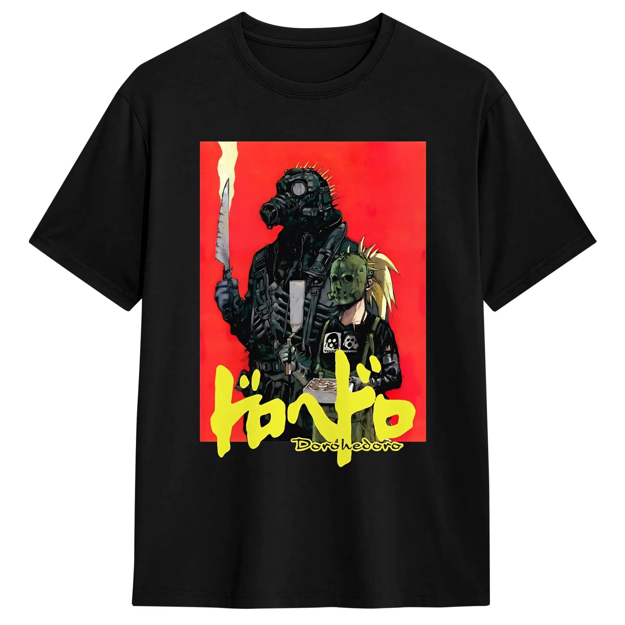 Dorohedoro Classic Anime Men's T Shirt Funny Tees Short Sleeve O Neck T-Shirts Pure Cotton Summer Clothing