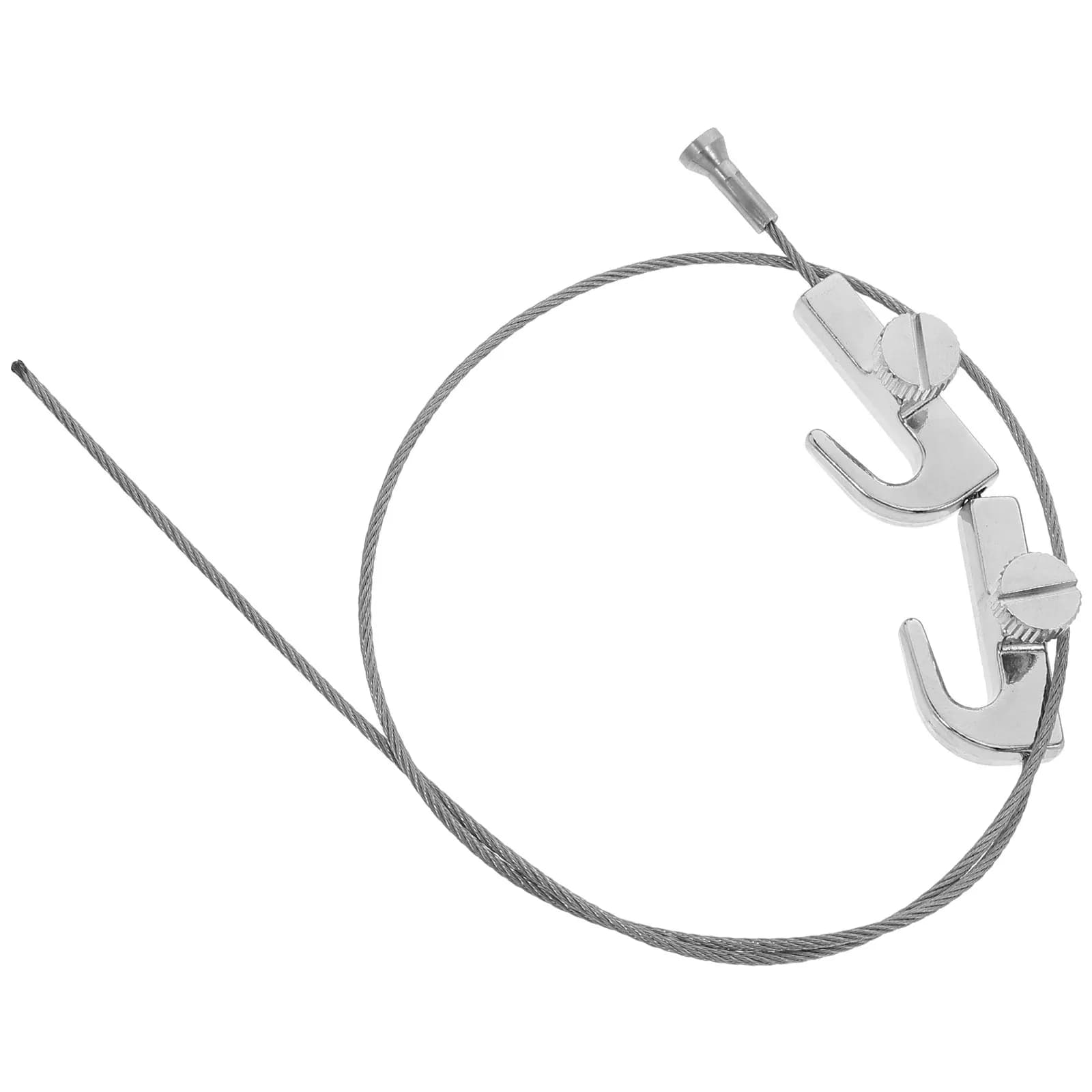 1Set Wire Art Hanging System Stainless Steel Picture Hanging Rail with Multifunctional Hooks for Gallery Photo Frame Display