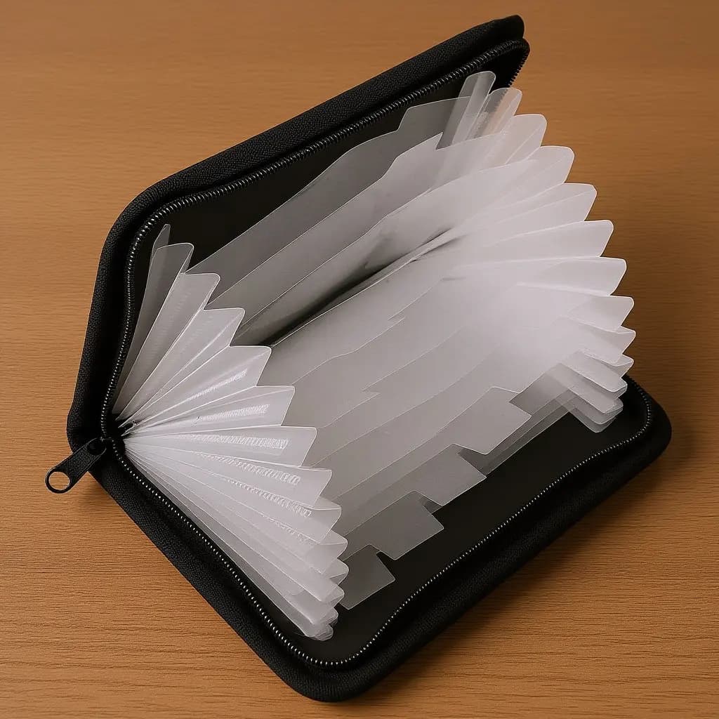 A6 Mini Accordion File Folder Lightweight Portable Document Organizer Zipper Protected for Bills Receipts Important Papers