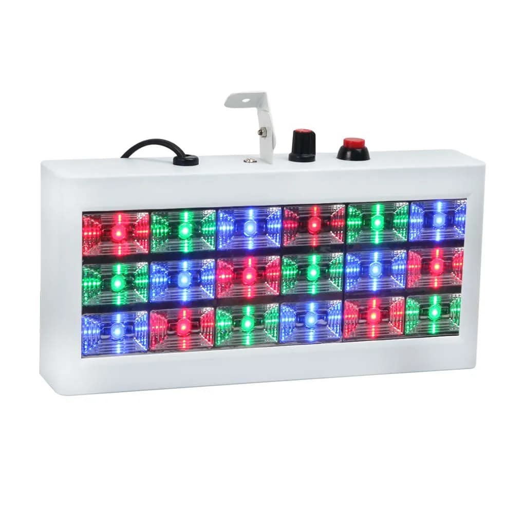 AUCD Mini Portable RGB Colorful 18 LED Strobe Lamp Beam Projector Par Lights Disco DJ Home Party Show Stage Flood Lighting X-S18