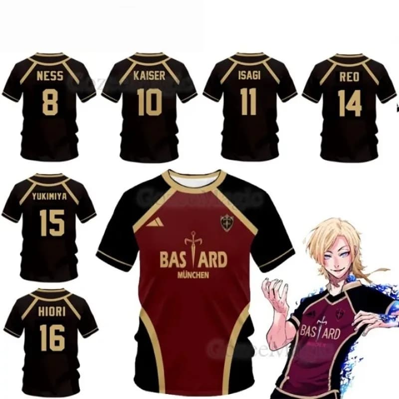 Men's Quick-Dry Breathable 3D Print Sports T-Shirt Harajuku Style Outdoor Football Jersey Short-Sleeve Parent-Child Anime Design