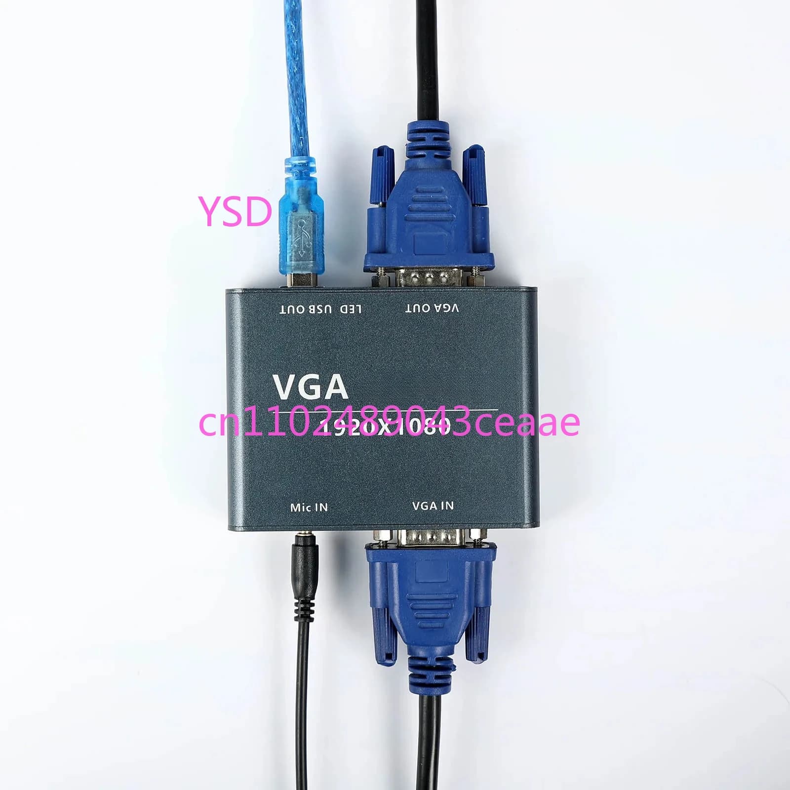 Convertitore digitale VGA senza driver (adattatore VGA a USB, scheda di acquisizione video, compatibile con USB 3.0/2.0, videoregistratore 1080P)