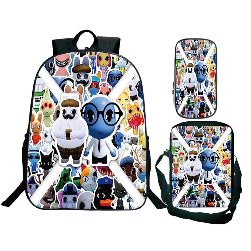 Animal Hospital Backpack Shoulder Bag Pencil Case 3Pcs Student Pattern School Bags for Teen Fashion Casual Backpacks Mochilas