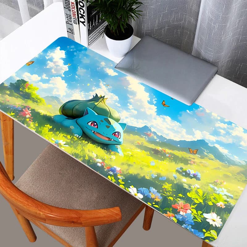 Tappetino per mouse da gioco grande Pokemon Pikachu Bulbasaur, tappetino per computer, tappetino da scrivania, tappeto per PC, accessori per tastiera da gamer