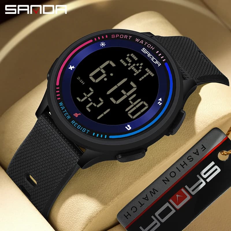 SANDA Fashionable Digital Movement Wrist Watch for Teenage Students Fashionable Kids Wrist Watch for Outdoor Sports With Water Resistant Mode