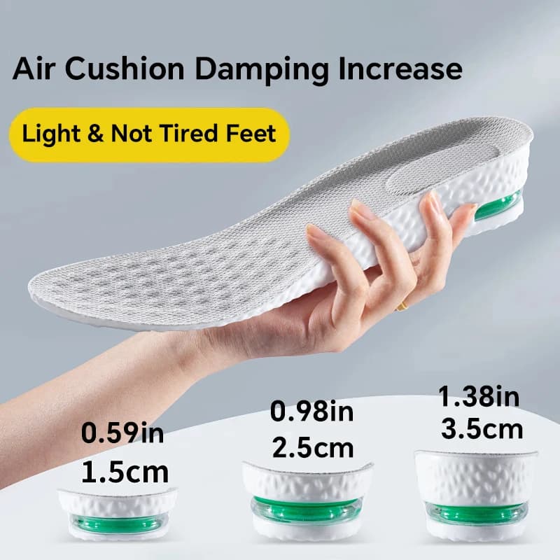 1Pair Boost Height Increase Shoes Insoles Men Women Soft Comfort Running Sports Insole for Feet 1.5/2.5/3.5cm Growing Shoe Pads