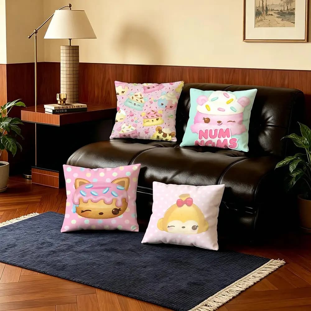 Fodere per cuscini Sweet N-Num NomsS, 4 pezzi, in peluche corto ultra morbido, 40x40 45x45, stile Boho per divano e camera da letto