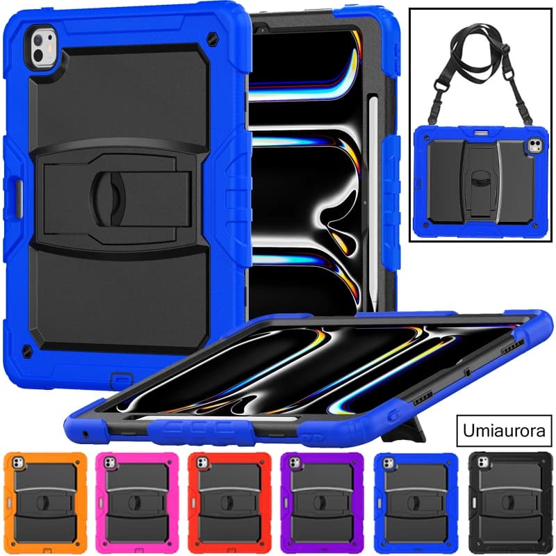 Custodia Robusta Antiurto per iPad Mini 8.3\" A17 Pro 11 12.9 Air 10.9 13 Pollici M3 M4 M5 con Supporto e Porta Penna
