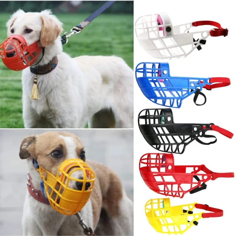 Copri bocca per cani regolabile Maschera in plastica Anti-piga Copri bocca per morso Levriero Gree Whippet Cestino Pet Supplie Correa Perro