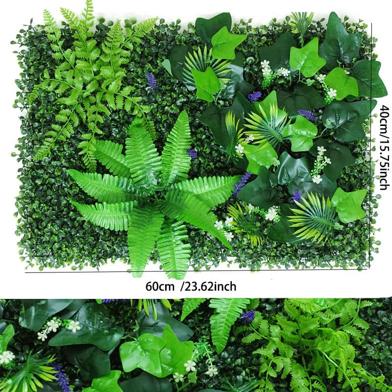 Artificial Grass Panel for Walls, Bosso Hedge for Interior and External Vertical Decoration, Fin Plants for Weddings