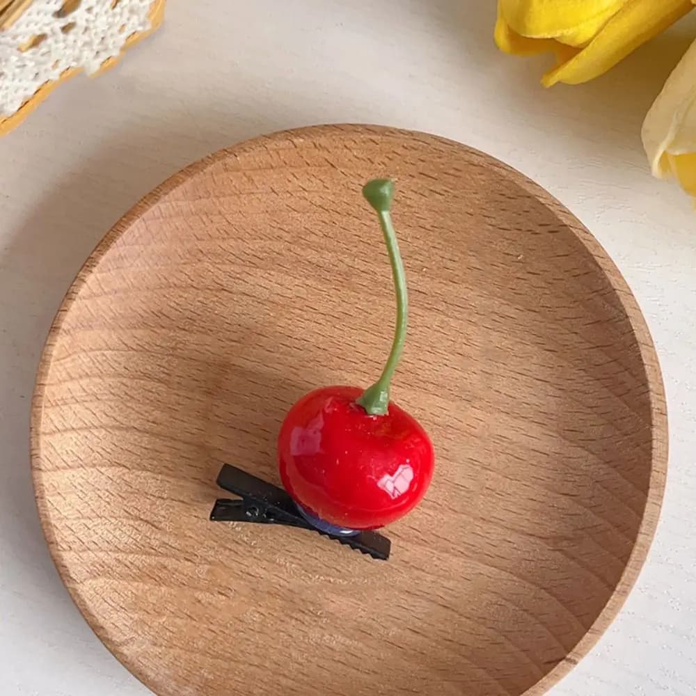 Sweet Cherry Simulation Fruit Hairpin Lemon Peach Cute Hair Clip Women Hair Accessories Side Clip Kids