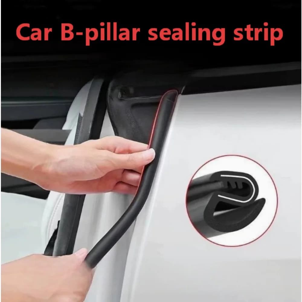 Car B-pillar Sealing Strip 1Pair Car Door Edge Seal Strip Car Rubber Weatherstrip Sound Insulation Sealing Strips with Steel Bar