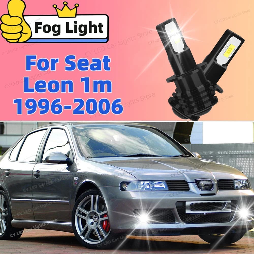 2 pezzi 80W LED fendinebbia per Seat Leon 1m 1996-2006 2000 2001 2002 2003 2004 2005 Accessori 6000k Plug and Play in 5 minuti